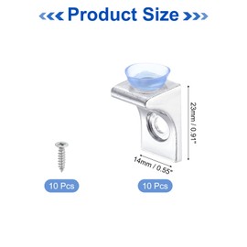 uxcell 1Pcs Glass Shelf Brackets, Adjustable Glass Shelf Glass Clip, Shelf Suction Cup Glass Shelf Holder Support, Silver