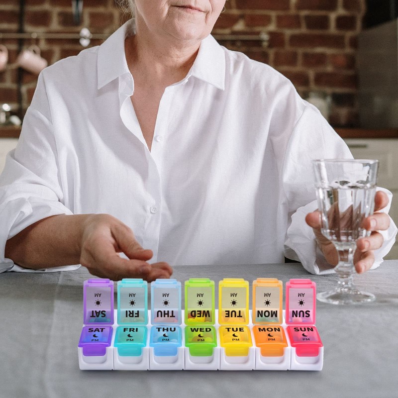 Opret Pill Box Organiser 7 Day for AM PM, Pill