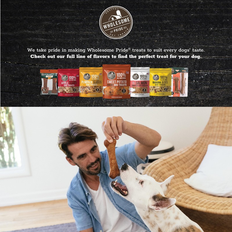 Wholesome Pride Natural & Healthy Dog Chews 2Pk, for Small