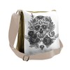 Ambesonne Sugar Skull Messenger Bag, Roses Diamond Shape, Unisex Cross-body