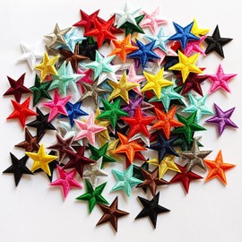 Zlettery 100pcs Star Iron on Patches, Mini 1.2 inches Star Patches Embroidered Patch Applique Embellishments for Clothing, Jackets, Backpacks, and Decorations Multicolor