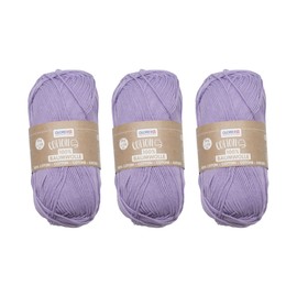 GLOREX 5 1004 53 Set of 3 Cotton 100% Cotton 50 g Purple Versatile Soft and Washable