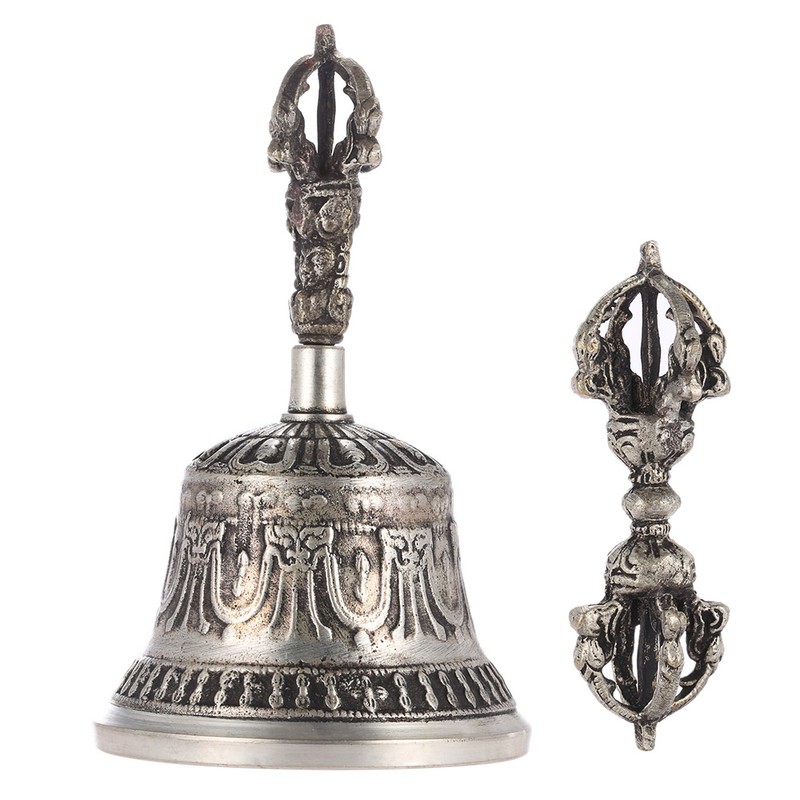 Handcrafted Tibetan Buddhist Temple Meditation Singing Bell with Dorje Vajra