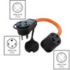 AC WORKS 30-Amp 4-Prong Dryer Outlet 14-30 Piggy-Back Plug Adapter