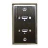 Stainless Steel Wall Plate with Two HDMI Feed-Thru Connectors :
