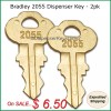 Bradley #2055 Key for Bradley Paper Towel & Toilet Tissue