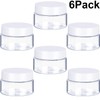 6 Pack 2 oz Plastic Pot Jars Round Clear Leak