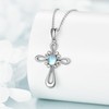 Owl / Cross Necklace for Women Sterling Silver Moonstone Owls