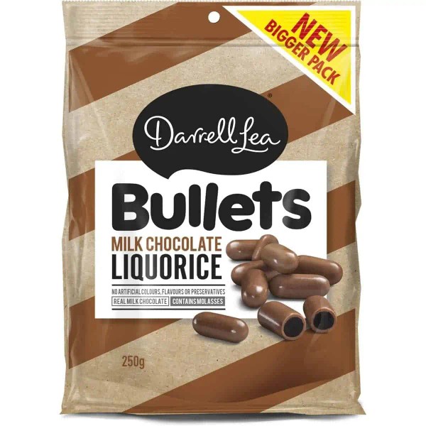 Darrell Lea Bulk Darrell Lea Milk Chocolate Liquorice Bullets 226g ($5.50 each x 12 units)