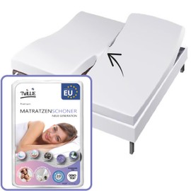 Twillie Double Mattress Protector 2 x 90 x 200 cm Waterproof for Joint Bed Mattress Topper Certified Oeko-Tex® Aegis® Hypoallergenic Anti-Dust Mites 100% Polycotton