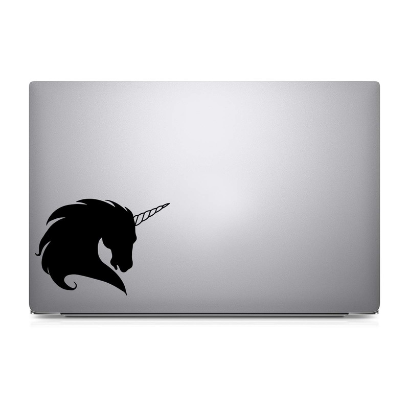 Unicorn Head Silhouette Decal Notebook Car Laptop 5.5" (Black)