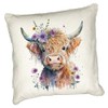 Anonymous Gifting Highland Cow Printed Cushion Cover - 40x40cm -