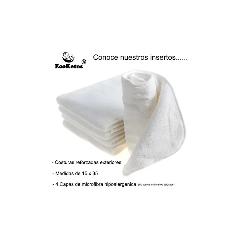 5 Pañales Ecológicos Premium Ecoketos 1 Riel 7 Insertos