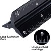 Architectural Scale Ruler, Imperial Measurements 12'', Laser-Etched Aluminum Architect Triangular