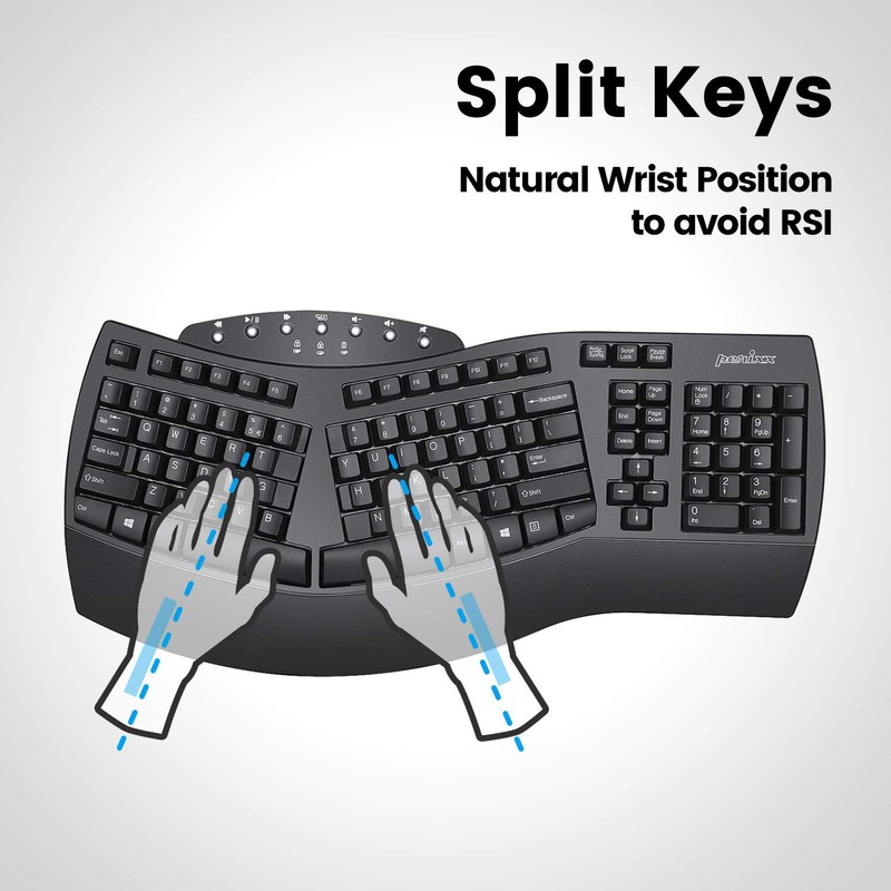 Perixx Perixx Periboard-612B Wireless Ergonomic Split Keyboard with Dual Mode