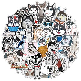 50 Pcs Stickers for Water Bottles, Cute Husky Dogs Stickers Trendy Laptop Stickers for Guitar Computer Phone Car Cup Skateboard Stickers Decals for Teen Girls Kids