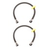 16 In Faucet Supply Lines 1/2x1/2 2Pack Black Braided Steel