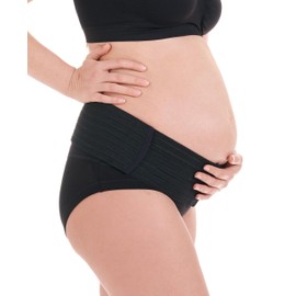 Herzmutter - 3200 - Maternity Belly Belt - Abdominal Support Band - Adjustable Size - Pregnancy Belt for Gymnastics, Yoga, Sport - Black | Narrow, size: L-XL