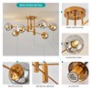 DDLLDESHI 6 Lights Gold Chandelier Globe Glass Cover Sputnik Ceiling