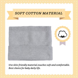 XIAOHAWANG Baby Scarf Winter Knitted Scarf Boys Thick Warm Tube Scarf Girls Loop Scarf Kids Round Scarf for 1-6 Years, lightgrey