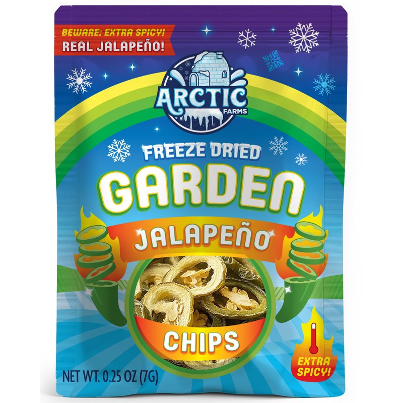Arctic Farms Garden Freeze Dried Jalapeno Chips, Extra Spicy, Crunchy