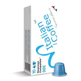 Italian Coffee Decaffeinated "DEK" capsules compatible with Nespresso machines (Decaffeinated Espresso, 30 pods)