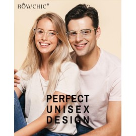 ROWCHIC Classic Elegant Cat Eye Style Blue Light Blocking Computer Glasses for Women Vintage Frame Black Gold