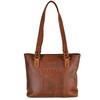 Lady Conceal Concealed Carry Peyton Leather Tote (Cognac)