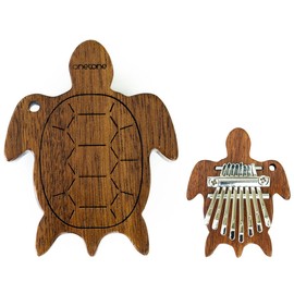 ONETONE OTKLM-101/TURTLE One-Tone Karimba (Thumb Piano) 8 Keys Single Board Mahogany Wood (Strap Included)