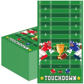 100PCS Football Party Napkins 3 ply Football Touch Down Paper Napkins Disposable Hand Towels for Bathroom Kitchen Lunch Dinner Napkins for Football Sport Game Day Party Supplies Decorations