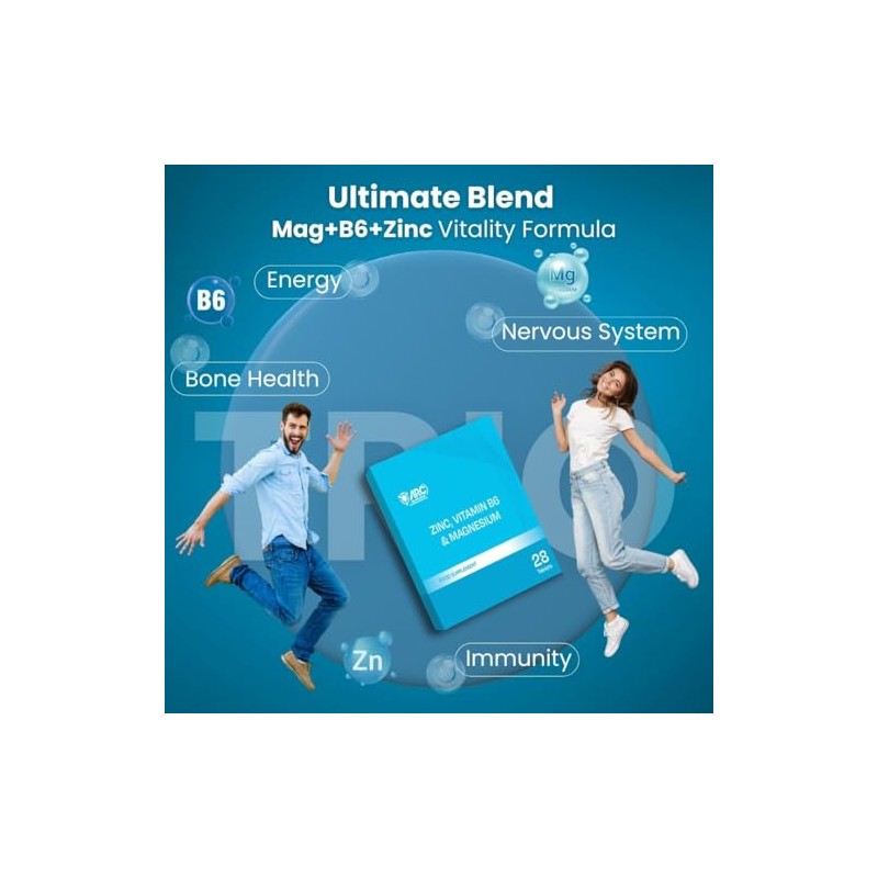 Zinc Magnesium and Vitamin B6 Supplement Tablet for Men and