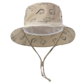 Umeloeo Baby Hat, Children's Hat, Safari Hat, Dinosaur Print, Sun Hat, Cute, For Toddlers, Skin-friendly, UV Protection, Lightweight, Foldable, For Kindergarten Commutes, Excursions, Sea Play, Boys,