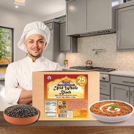 Rani Urid/Urad Whole Black (Matpe Beans with Skin) Indian Lentils 400oz (25lbs) 11.36kg Bulk Box ~ All Natural | Gluten Friendly | Non-GMO | Kosher | Vegan | Indian Origin