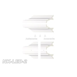 HEXIM LED Inner Corner Outer Corner Made of PU - Indirect Lighting with Modern Ceiling Strips, Opaque, Lightweight and Impact Resistant - (NK-LED-2 80 x 80 mm)