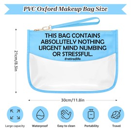 Sazuwu Retired Life Blue Makeup Bag Funny Retirement Gifts for Coworker Farewell Gifts for Friends Going Away Cosmetic Travel Bag Organizer Retired Gift for Women Grandma Mom Colleagues Teachers Boss