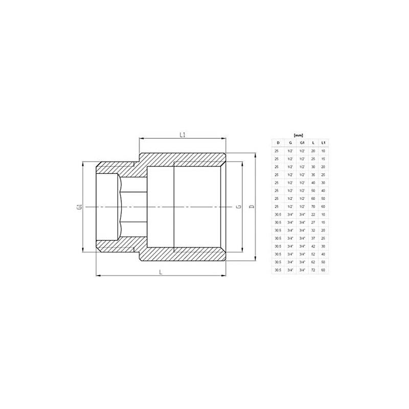 1/2" BSP (15mm) Pipe Thread Extension Female x Male Chrome