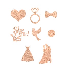 Wedding Confetti,15g Rose Gold She Said Yes Confetti Glitter Throwing Dinner Table Confetti Scatter Wedding Table Decoration for Bridal Shower Engagement Valentine's Day Party Decor Y7HLZX