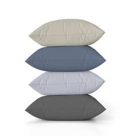 ggaimwf Plain Linen Cushion Covers for Sofa Continental Cushion for Bed Nordic Style Morandi Colour Handmade Square Cushion Covers with Invisible Zip 40 x 40 cm Set of 4