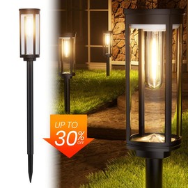 Elegant Solar Pathway Lights Modern Luxury | Auto On/Off & Waterproof | For Garden, Yard & Driveway,solar outdoor lights,Solar Floor Lamps Outdoor Lights,Decorative,Rechargeable:_Warm White_4 Pack