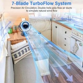 Maoligo USB Rechargeable Desk Fan with Night Light, 10 Inch Air Circulator Fan with 4 Speed, 90° Tilt, 180° Oscillation, Quiet Table Fan for Bedroom, Office, Indoor, Camping Tent, RV, Outdoor (Gray)