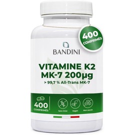 Bandini Vitamin K2 MK7 200 mcg nutritional tablets made in Italy, 1 pack, 400 tablets / Bandini 비타민 K2 MK7 200 mcg 영양제 태블릿 이탈리아산, 1개, 400정