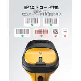 Inateck Barcode Reader 2.4GHz, 60m Working Distance, Extra Long 30 Days Working Time, P6