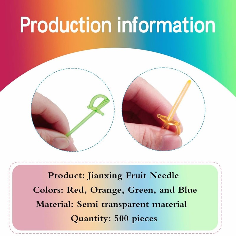 Colorful Pirate Sword Cocktail Sticks -500 pcs Plastic Sword Picks