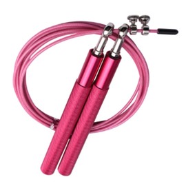 Catsobat Jump Rope for Training, Adults and Children, Equipped with High Speed Rotating Bearings, Reinforced Grip, Wire Rope, Length Adjustable, (Red 2)