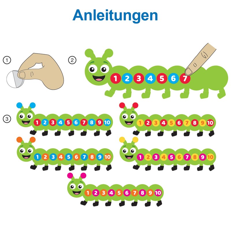 Baker Ross FN108 Counting Caterpillar Kits - 5 Pack, STEM,