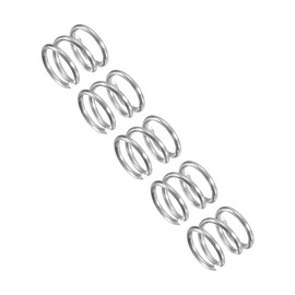 QUARKZMAN Compression Spring 304 Stainless Steel 6 mm AD 0.7 mm Wire Size 5 mm Free Length Silver Tone Pack of 5