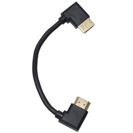 KAUMO HDMI Cable, 0.15m (15cm) Right Angle Terminal (Both Left Facing, Right Angle, Gold Plated) Short HDMI Cable