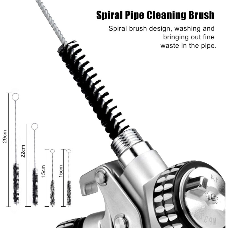 17pcs Multi-Purpose Spray Gun Cleaning Kit,Nylon Brushes Paint Gun Cleaning