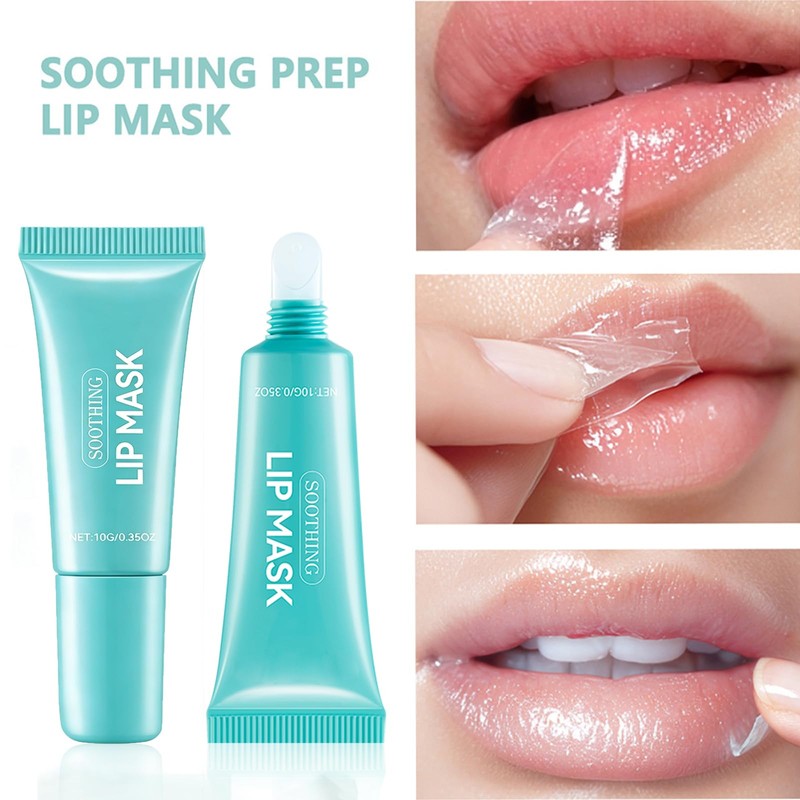 2Pcs Cooling Peel Off Lip Mask,Clear Lip Balm Gentle Exfoliator