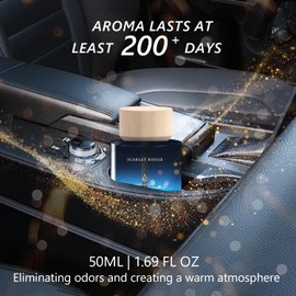 Car Air Freshener 50ML (1.7 FL OZ) Car Air Fresheners Perfume - Saffron Amber Fragrance Oil Air Diffuser for Car, 180+ days Long Lasting Fragrance, Car Air Freshner Wooden Cup Design, Made in USA